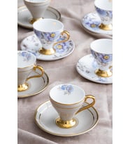 Royalty 6 Kişilik Porselen Kahve Fincanı Takımı - 90 ml
