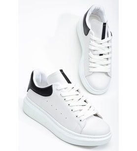 Fersatie Beyaz - Siyah Kadın Sneaker Günlük Ayakkabı (Karışık)