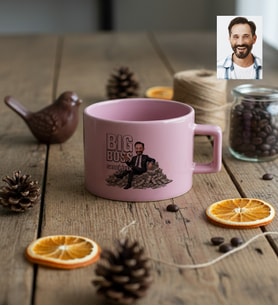 Kişiye Özel Karikatürlü Erkek Patron Lüks Pastel Fincan Doğum Günü Hediyesi