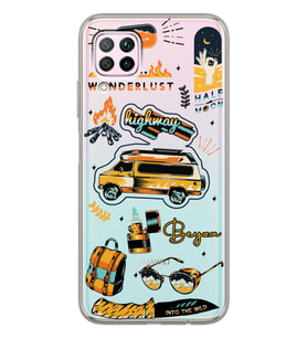 Huawei Vintage Sticker Tasarımlı Şeffaf Telefon Kılıfı