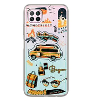 Huawei Vintage Sticker Tasarımlı Şeffaf Telefon Kılıfı