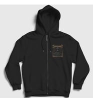 Presmono Unisex Siyah Night Band Draconian Fermuarlı Kapüşonlu Sweatshirt 361710tt