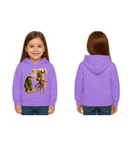 Unisex Brainrot Baskılı Çocuk Swaetshirt Kapüşonlu 3 İplik Şardonlu (Lila)