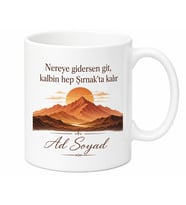 Şırnaklı Gurbetçiye İsimli Baskılı Kupa Bardak Hediye Gurbetçi Kupası