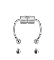 Paslanmaz Çelik Burun Fake Piercing Septum Mıknatıslı ecp01 (Beyaz)