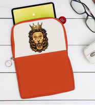 BK Gift Aslan Tasarımlı Taşınabilir Koruyucu Tablet Kılıfı & Organizer Çanta - Turuncu-1