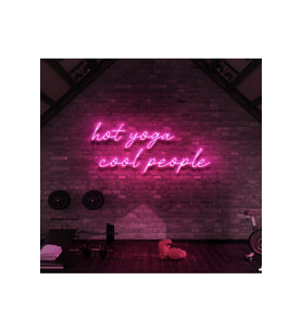 Hot Yoga Cool People Yazılı Neon Tabela