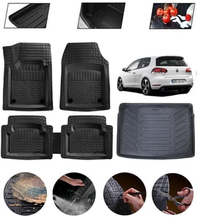 Volkswagen Golf 6 2008-2012 Uyumlu Paspas Araca Özel Bagaj Havuzu MBS Siyah
