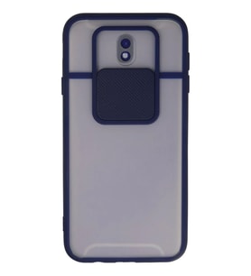 Newface Samsung Galaxy J7 Pro / J730 Kılıf Palm Buzlu Kamera Sürgülü Silikon - Lacivert