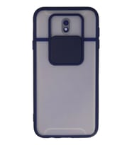 Newface Samsung Galaxy J7 Pro / J730 Kılıf Palm Buzlu Kamera Sürgülü Silikon - Lacivert