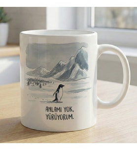 BK Gift Nihilist Penguen Beyaz Kupa Bardak -1, Ofis ve Hediye Kupası, Arkadaşa Hediye