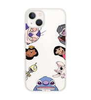 Iphone 14 Plus Uyumlu Stitch Tüm Karakterler Tasarımlı Şeffaf Telefon Kılıfı