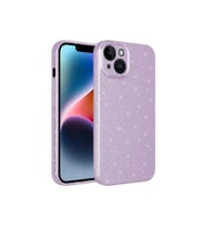 Apple iPhone 14 Plus Uyumlu Kılıf Kamera Korumalı Simli Lüks Zore Koton Kapak (Lila)