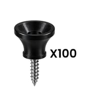 Midex PM1-100X Siyah Plastik Gitar Askı Pimi Vidalı Omuz Askısı Bağlantı Aparatı 100'lü