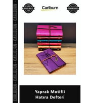 Özel Üretim Kaliteli Büyük Boy 80 Sayfa Renkli Desenli Hediye Günlük Şık Yaprak Motifli Hatıra Defte