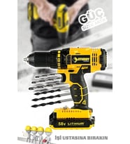 Professıonel Tools 58v 8ah Metal Şanzıman Çift Akülü Vidalama 27prç Uç Setl