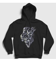 Presmono Unisex Siyah Smoke Skulls Duman Kurukafalar Kapüşonlu Sweatshirt 424877tt