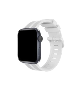 Apple Watch 38mm Kr408 Çizgili Silikon Kordon - Beyaz