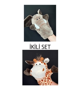 El Kuklası Fil ve Zürafa Arkadaşlar El Kuklası İkili Set