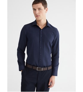 LCW BUSINESS Lacivert Slim Fit Uzun Kollu Poplin Erkek Gömlek