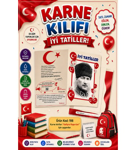 Ata Okul Öncesi ve İlkokullar İçin Karne Kılıfı (Gelişim Dosyasına Uygun) Ürün Kodu:198 (40 Adet)