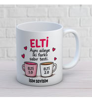 Kişiye Özel Elti Tasarımlı Sabır Testi Yazılı İsimli Seramik Kupa Bardak