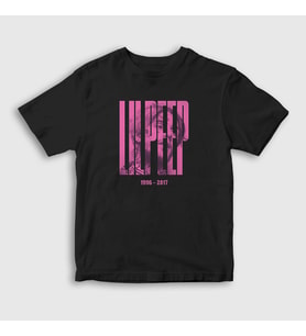 Presmono Unisex Çocuk Siyah Rose Lil Peep T-Shirt 37805tt