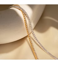 Kadın Gold/Gümüş Su Yolu Bileklik Seti , Zirkon Taşlı Su Yolu Gümüş Kaplama Bileklik Seti