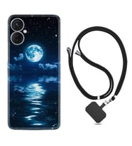 Tecno Spark 9T Kılıf Resimli Boyun Askılı İpli Desenli Silikon Night Moon 1133