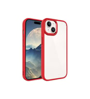 Apple iPhone 15 Uyumlu Kılıf Zore Krom Kapak (Kırmızı)