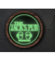 BK Gift Kişiye Özel Led Işıklı Yuvarlak Bar Tabelası, Işıklı Tabela, Bar Dekorasyonu, Duvar Dekoru, Home Bar Tabela-31