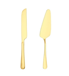 Çelik Gold Pasta Spatula Bıçak Seti Kek Sunum cin615sr