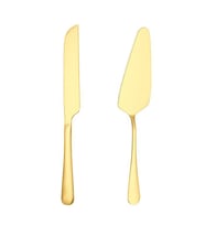 Çelik Gold Pasta Spatula Bıçak Seti Kek Sunum cin615sr