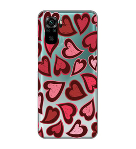 Redmi Note 10/Note 10S Uyumlu Kalp Desenli Şeffaf Telefon Kılıfı