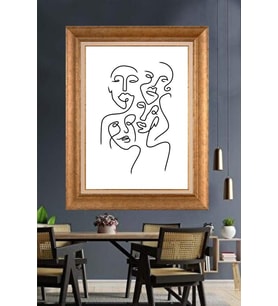Altın Varaklı  Çerçeveli Paspartulu Tablo ndd1206 (Gold)