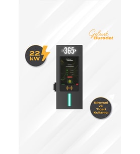 E 365 AC Duvar Tip 10 İnç Ekranlı MID Sayaçlı Tek Soketli RFID 22kW Şarj İstasyonu (Bireysel ve Ticari Kullanıcı)