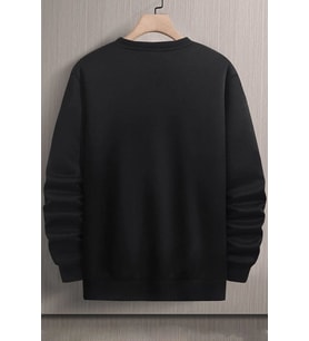 Unisex Nasa Bisiklet Yaka Sweatshirt (Siyah)