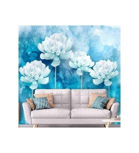 Dreamwall 3D Çiçekler Deseni Silinebilir Sağlıklı Tekstil Duvar Kağıdı (Çok Renkli)