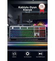 Torima Oyuncu Klavyesi Rgb Işıklı Mekanik Ergonomik Kablolu Klavye TK13 Siyah