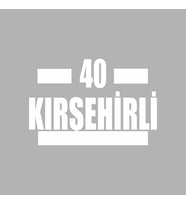 40 Kırşehirli Araba Sticker siyah 16x9 CM (Beyaz)