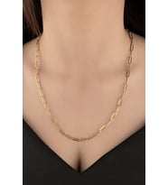 Fiyonk Kuyumculuk  14 Ayar Altın Düz Ataç Zincir 3,80 mm (Sarı)