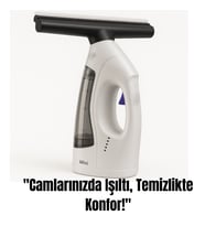 Kablosuz Su Püskürtmeli Cam Temizleme Makinesi - Çift Hazneli, 20W Güçlü Motor, Pratik Kullanım