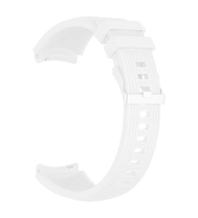 Huawei Watch GT GT2 GT3 GT4 42mm/Honor Magic 2 Kordon Çizgili Silikon Kordon (Beyaz)