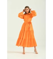 Ftz Women Kadın Poplin Elbise Orange 30108