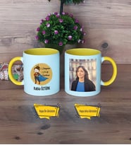 Öğretmenler Günü Hediyesi Kupa Bardak Sarı Fotoğraflı