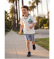 LCW Kids Beyaz Baskılı Erkek Çocuk Şort Ve Tişört