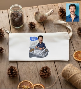 Kişiye Özel Karikatürlü Makine Mühendisi Kalemlik Ham Bez Mühendisler Günü Hediyesi