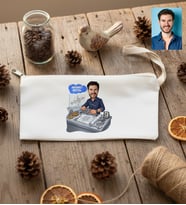 Kişiye Özel Karikatürlü Makine Mühendisi Kalemlik Ham Bez Mühendisler Günü Hediyesi