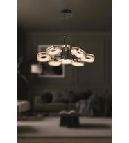 Eray Aydınlatma 5093-6 Sarı Siyah Led Avize (Siyah-Sarı)