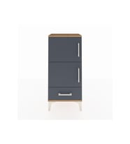 Arges Komodin 4 Raflı Tek Çekmeceli 2 Kapaklı 44x30x96 Çam-Antrasit